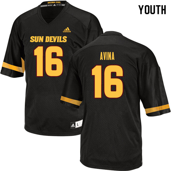 Youth #16 Bobby Avina Arizona State Sun Devils College Football Jerseys Sale-Black